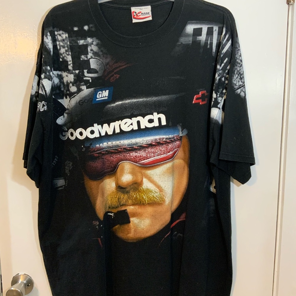 Dale Earnhardt Sr Black Graphic T-Shirt goodwrench #3 Vintage AOP